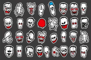 Clown with a hammer and bloody tattoo idea