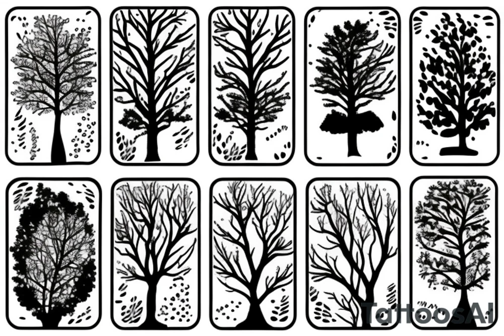 Trees and pathway tattoo idea