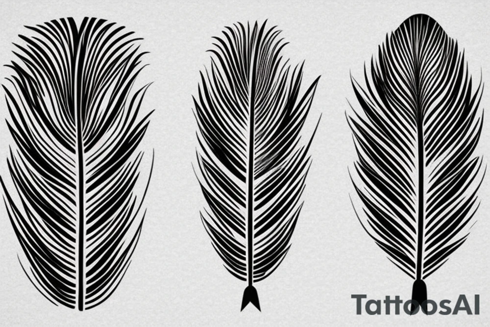 Arrow with peacock feather feathering, a compass in the middle of the arrow tattoo idea