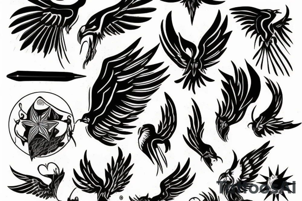 phoenix, taureau tattoo idea