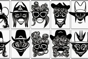 Girlfriend,cowboy mask tattoo idea