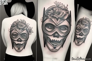 Girlfriend,cowboy mask tattoo idea