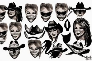Girlfriend,cowboy mask tattoo idea