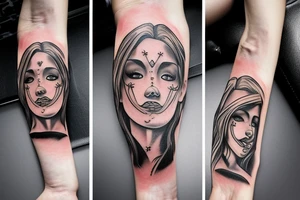 Girlfriend,mask tattoo idea