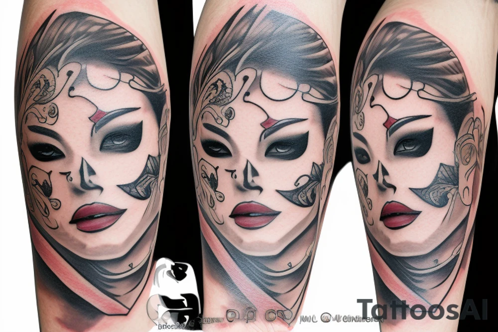 Girlfriend,mask tattoo idea