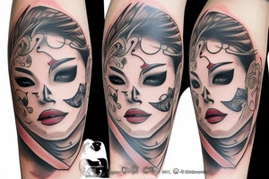 Girlfriend,mask tattoo idea