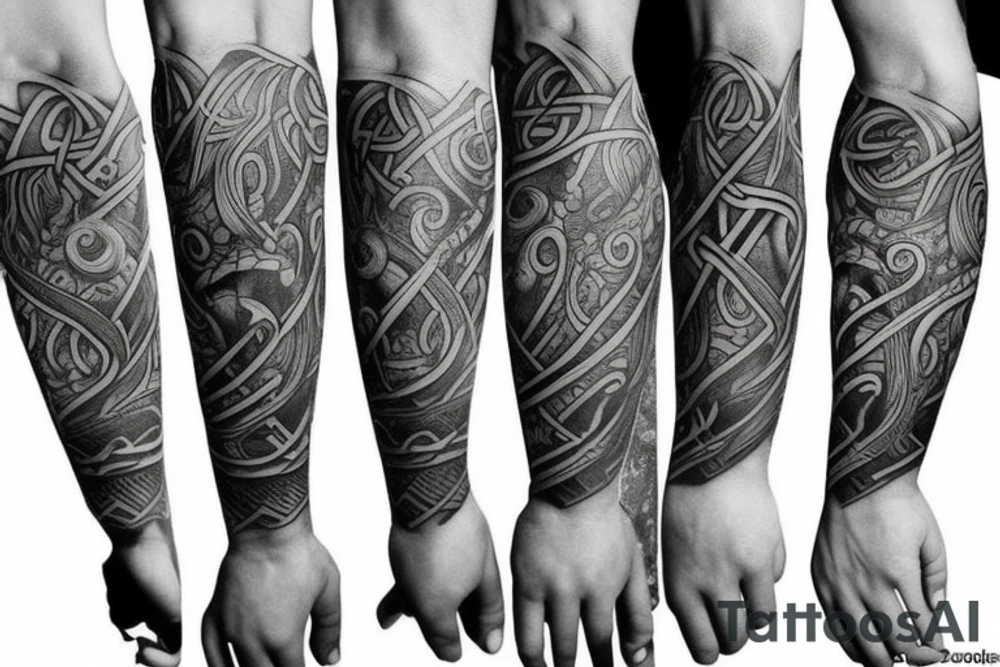 Viking right arm sleeve tattoo idea