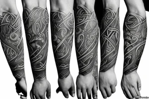 Viking right arm sleeve tattoo idea