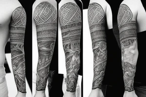 Viking right arm sleeve tattoo idea