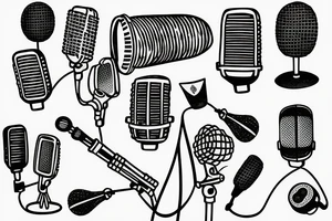 microphone guitar money tattoo idea