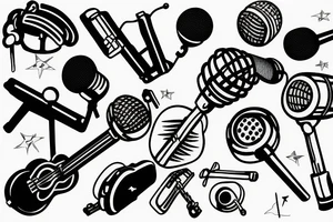 microphone money guitar music tattoo idea