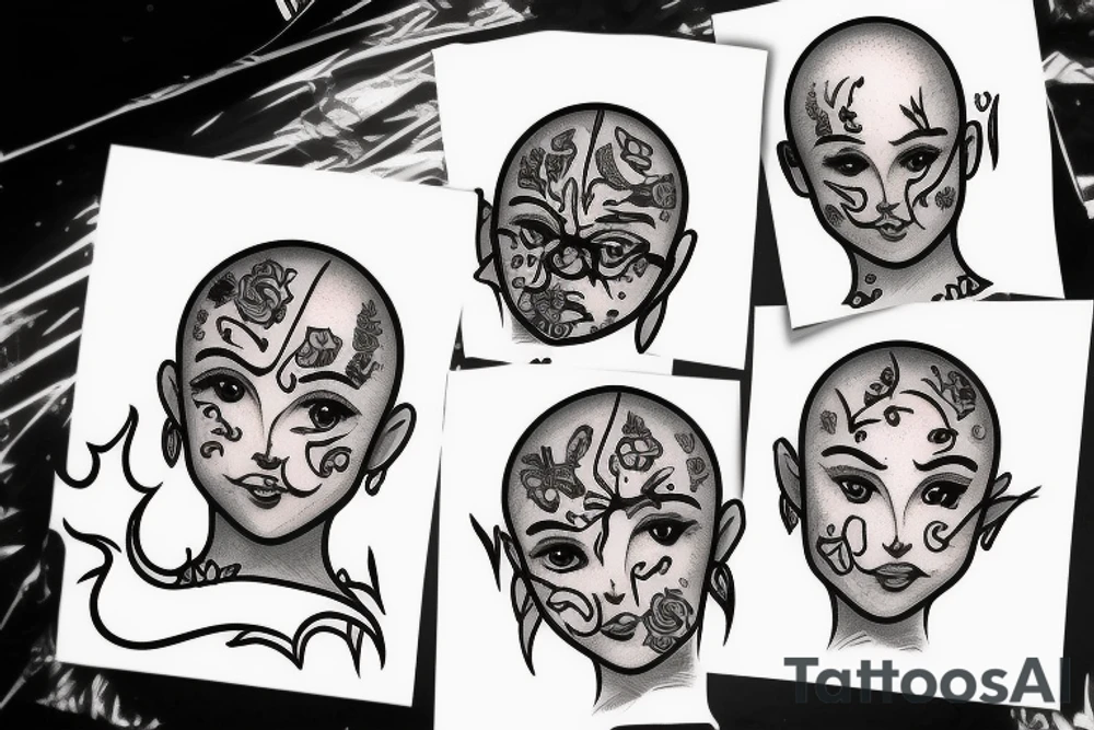 little bald one tattoo idea