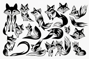 Japanese fox minimalistic hi tech tattoo idea