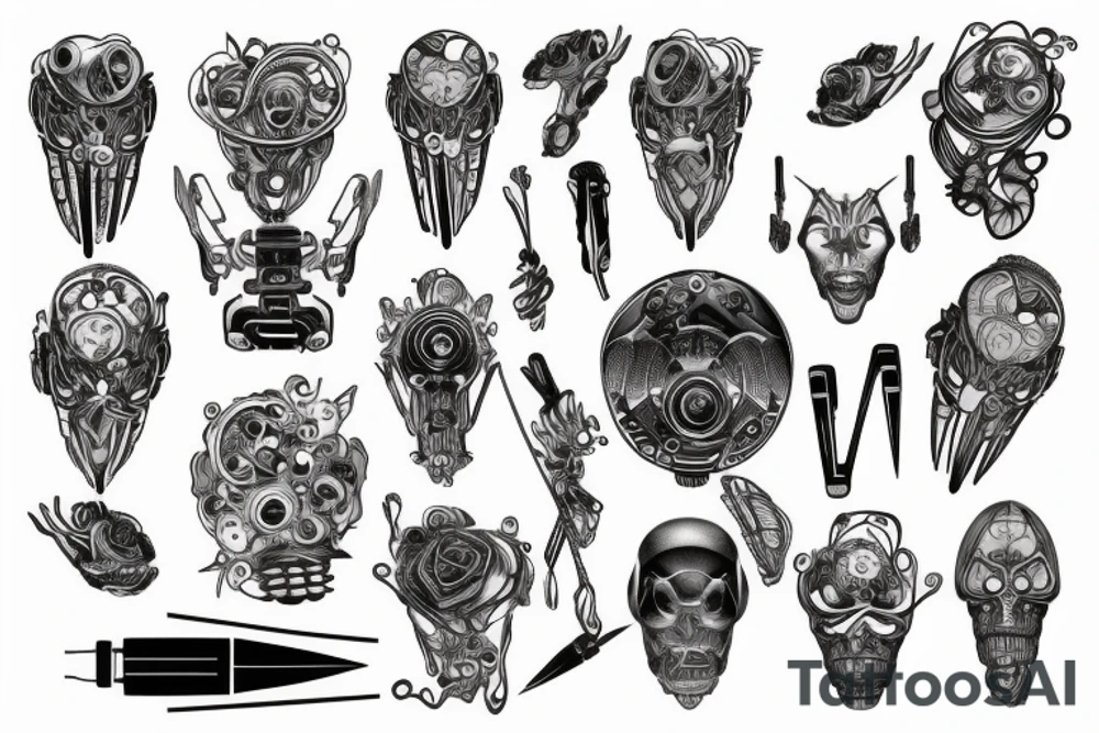 sound minimalistic hi tech tattoo idea