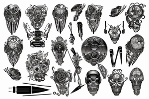 sound minimalistic hi tech tattoo idea