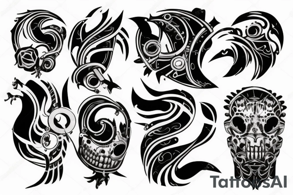 sound minimalistic hi tech tattoo idea