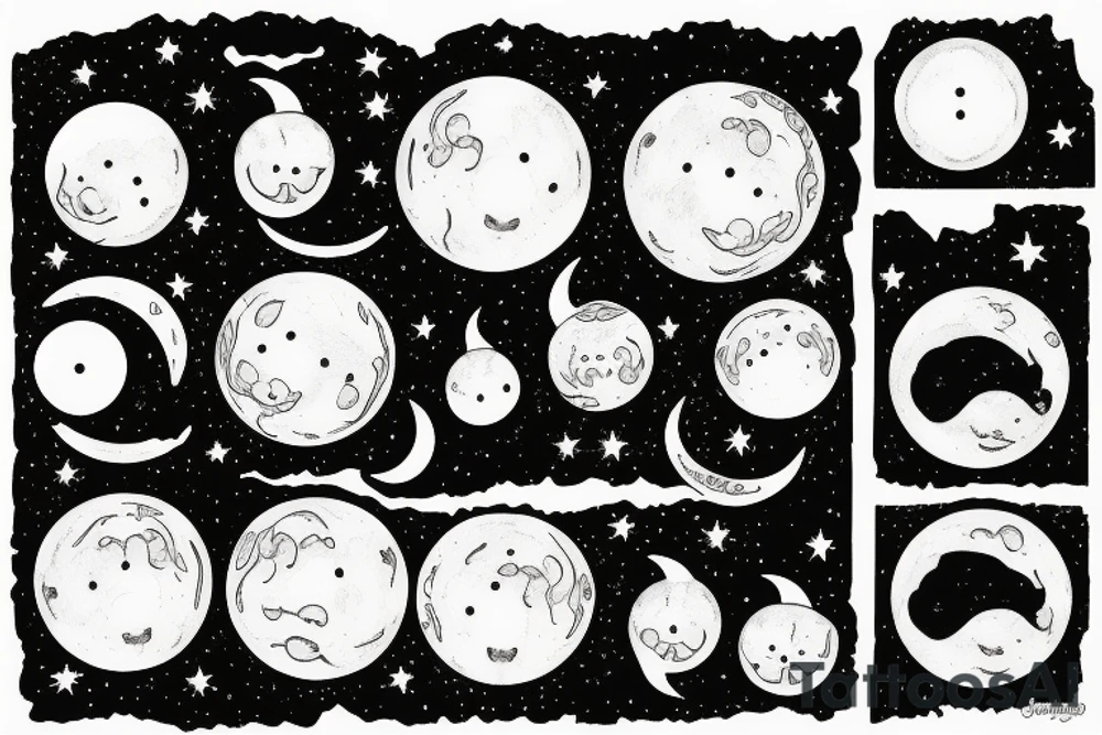 Moon phases tattoo idea