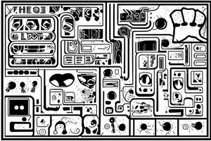 Circuit board style with the caption “do you want to see” with a line drawing of a hand with blood dripping from it tattoo idea