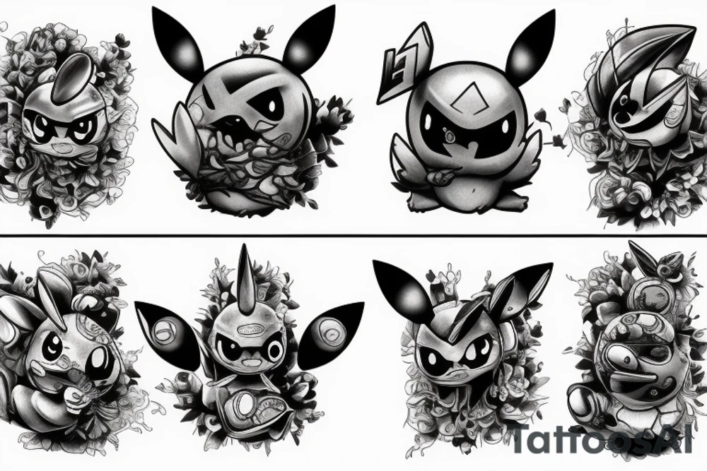muscular pikachu realistic tattoo idea