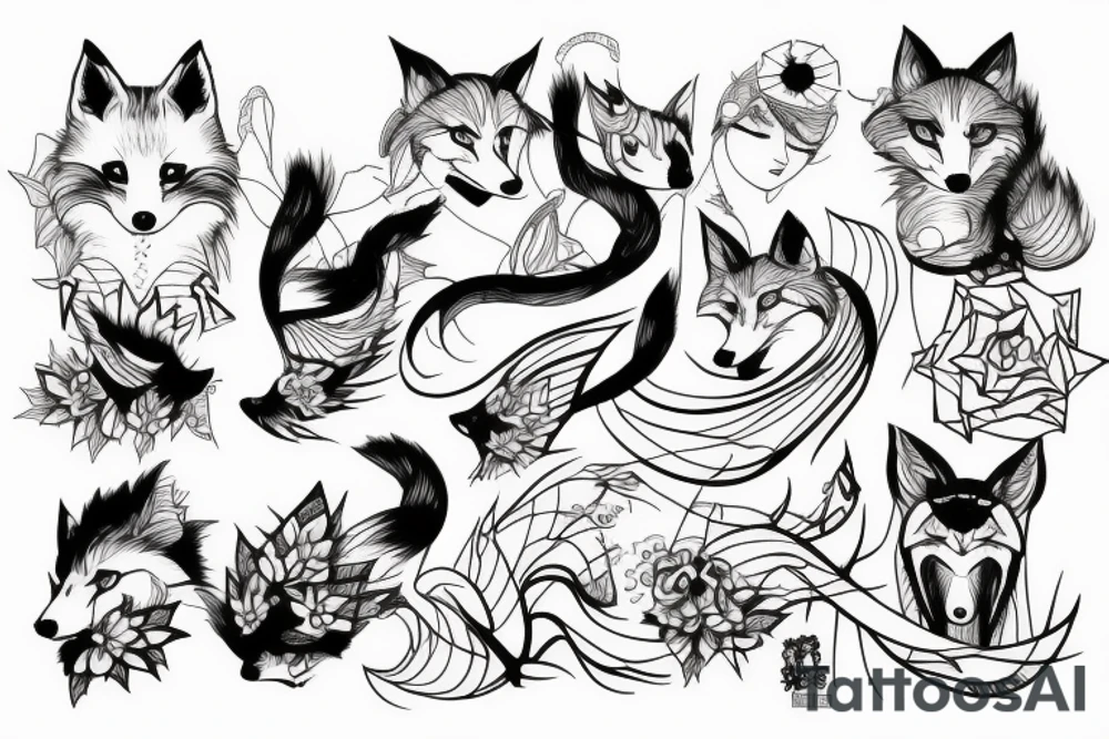 kitsune, technology tattoo idea