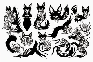 kitsune, technology, cyberpunk, music tattoo idea