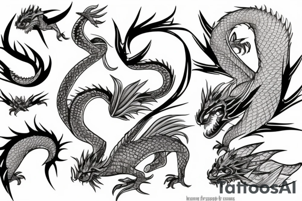 sakura dragon tattoo idea