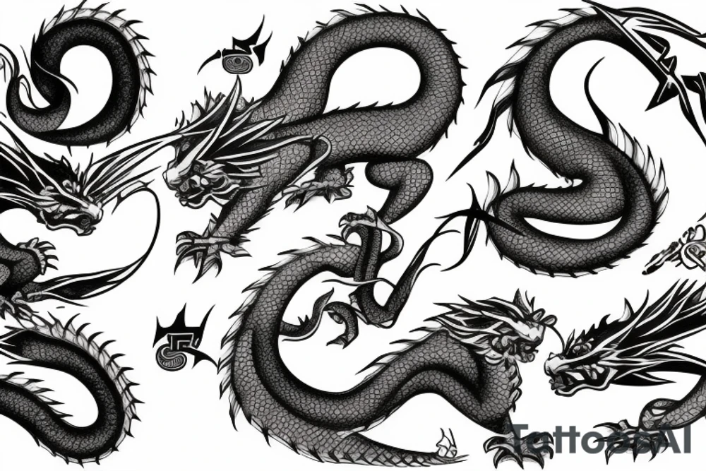sakura dragon tattoo idea