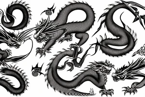 sakura dragon tattoo idea