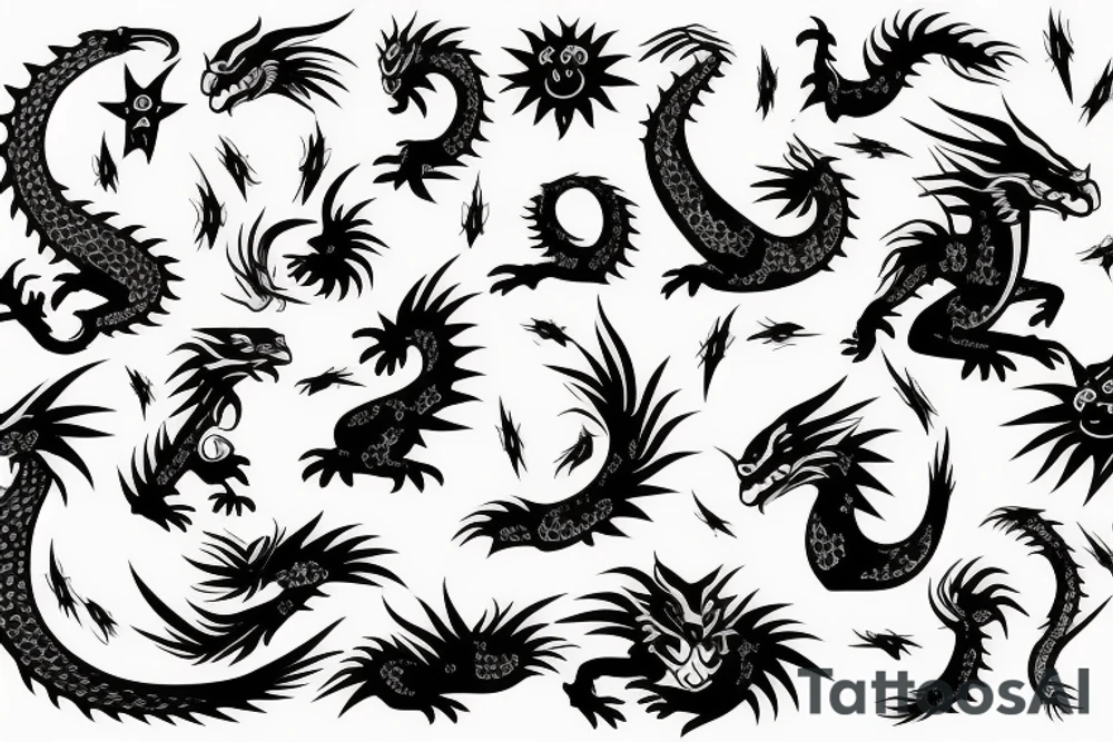 sakura dragon tattoo idea