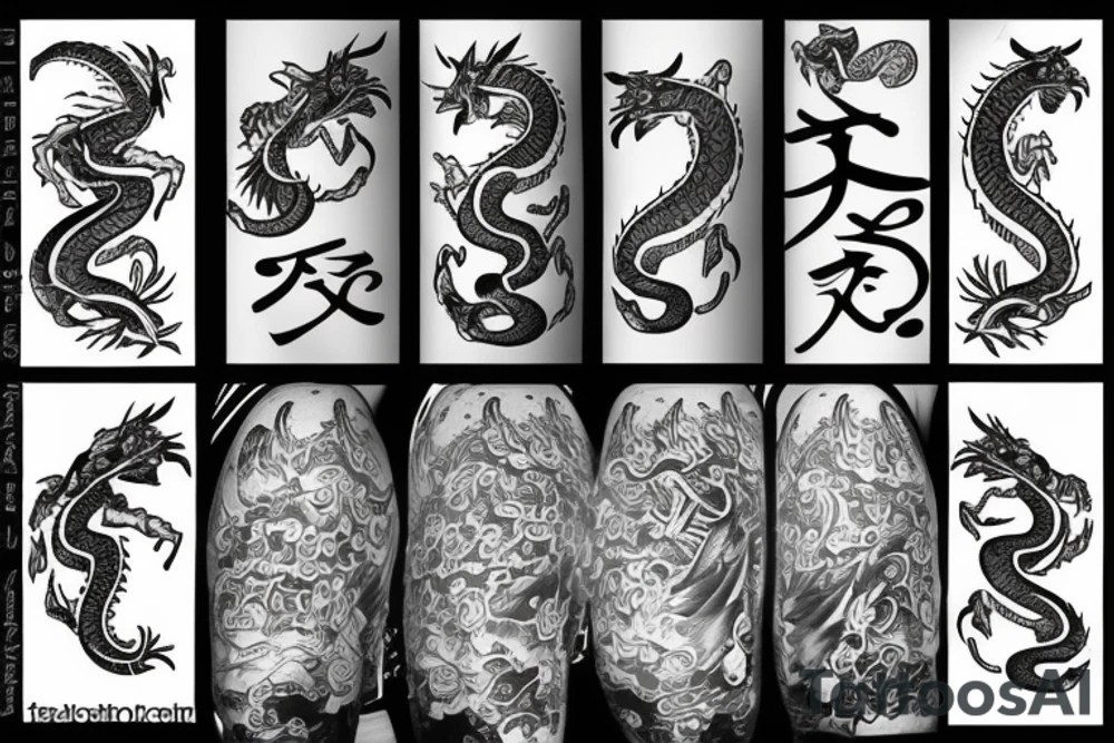 sakura dragon tattoo idea