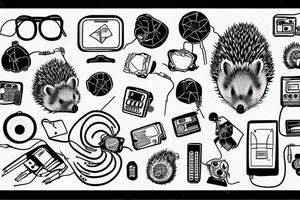 Electronics and hedgehog tattoo idea