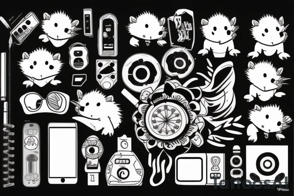 Electronics and hedgehog tattoo idea