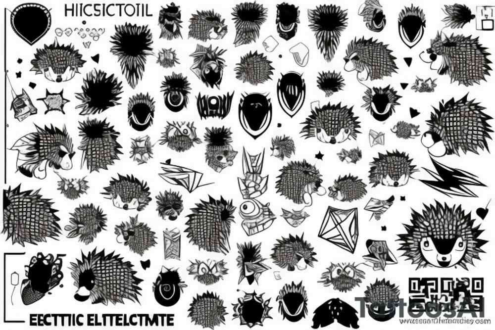 Electronic hedgehog tattoo idea