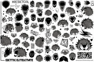 Electronic hedgehog tattoo idea
