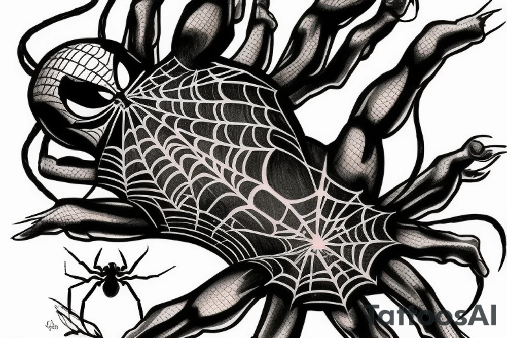 Spider emerging from under the skin tattoo idea