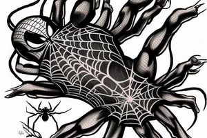 Spider emerging from under the skin tattoo idea
