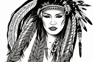 Native american woman tattoo idea
