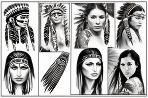 Native american woman tattoo idea