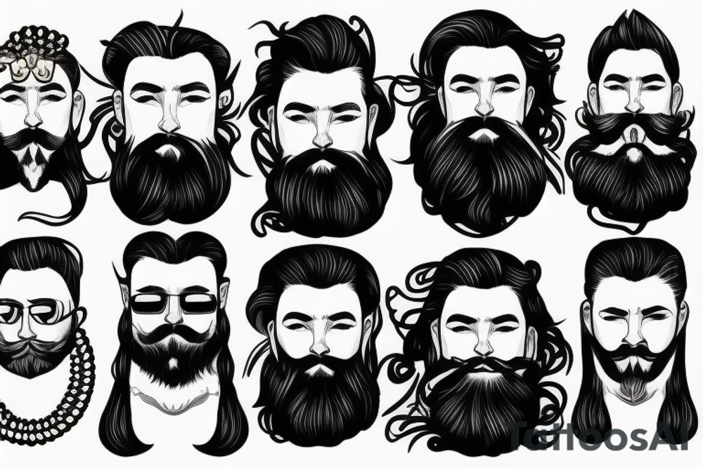 Bearded king tattoo idea