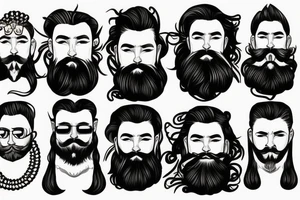 Bearded king tattoo idea