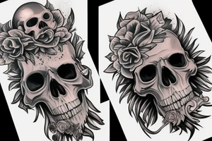 Bearded skull king tattoo idea