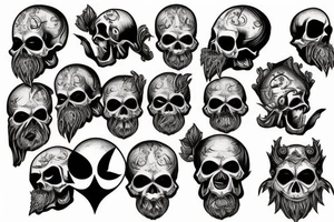 Bearded skull king tattoo idea