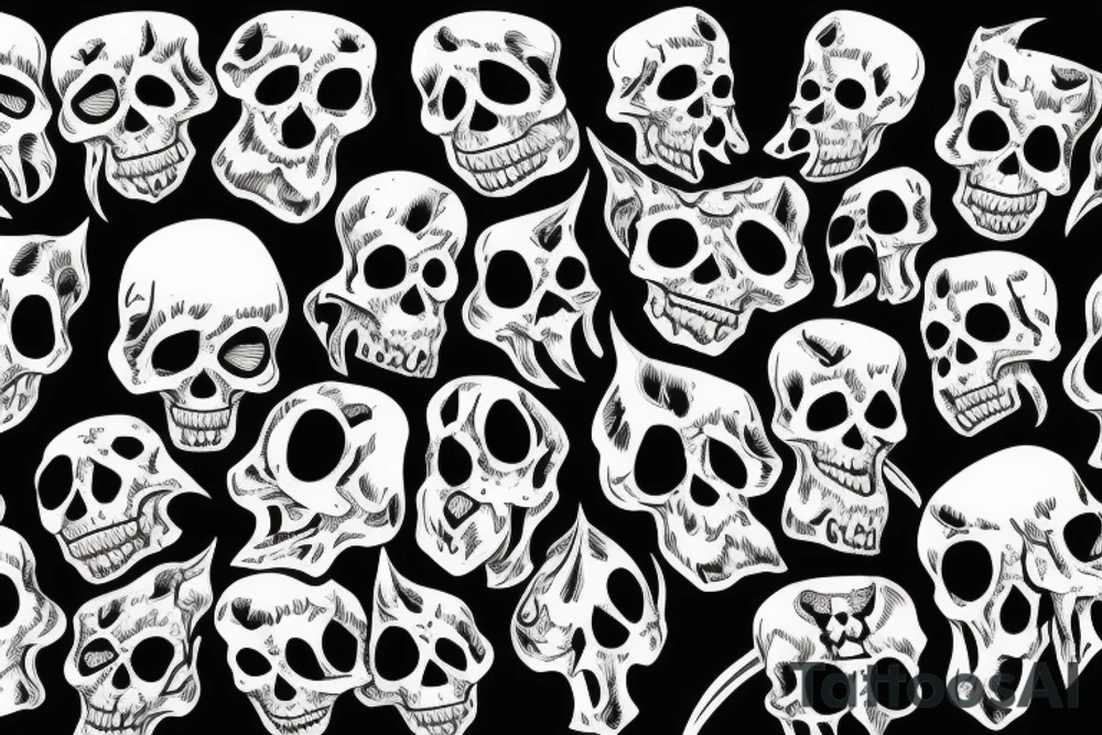 Bearded skull king tattoo idea