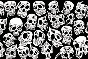 Bearded skull king tattoo idea