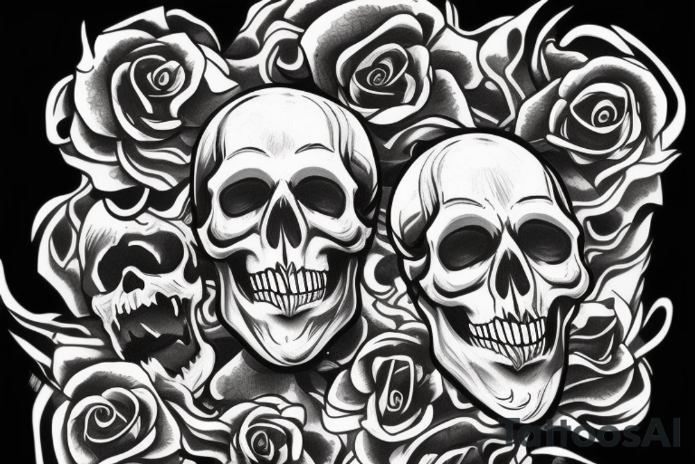 Bearded skull king tattoo idea