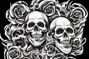 Bearded skull king tattoo idea