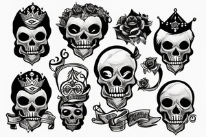 Bearded king skull tattoo idea