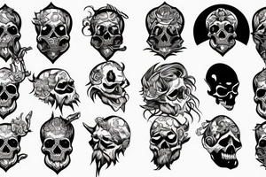 Bearded king skull tattoo idea