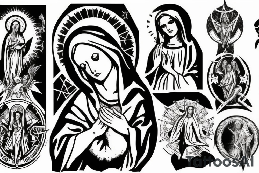 satanic Virgin Mary tattoo idea