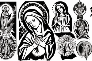 satanic Virgin Mary tattoo idea